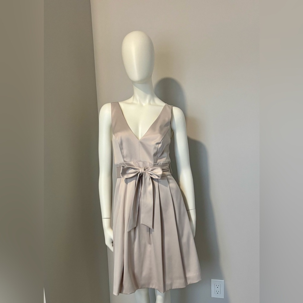 White House Black Market Cream Sleeveless Dress